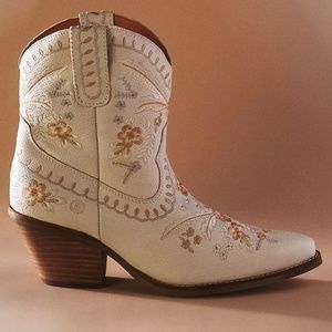 ⭐ Anthropologie Dingo 1969 Primrose Leather Booties Cowboy Boots Size 9🆕